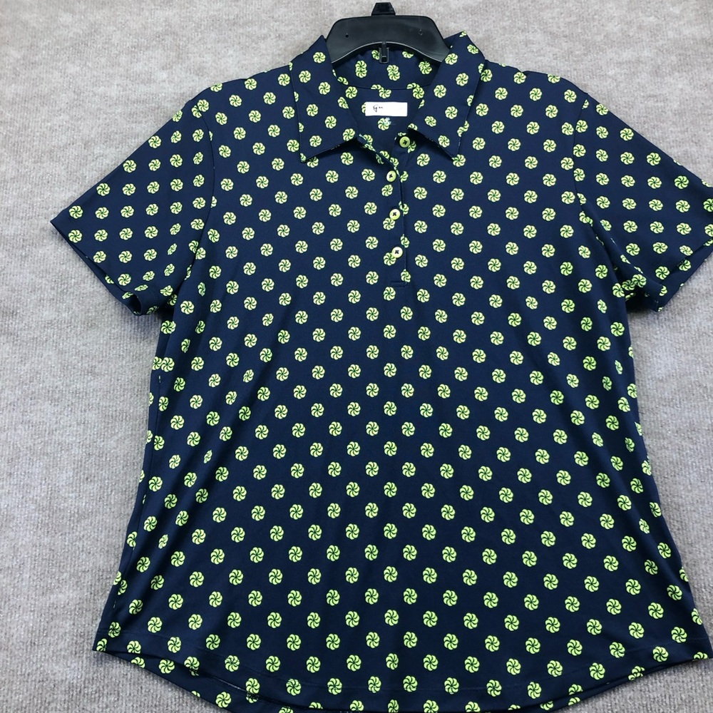 Greg Norman Navy With Yellow Swirls Size Large
